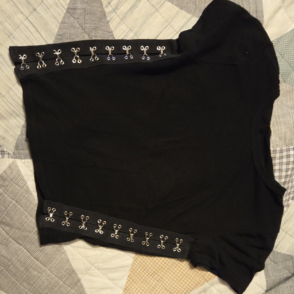 Black Top with Silver Eyelet Detailing